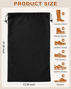 2 Pcs Shoe Bags for Travel, 21.2"x13.3" Large Boot Bags for Cowboy Boots, Washable Velvet Dust Bag with Drawstring for Dress Shoes, Handbags and Clothing, Suitable for Travel and Home Storage