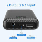 30000mAh Heated Vest Battery Pack 7.4V Heating Vest Battery Bank Power Bank with LED Display DC/USB//Type-C Portable Chargers for Heated Jacket Coat Warming Clothing(Black Grey)