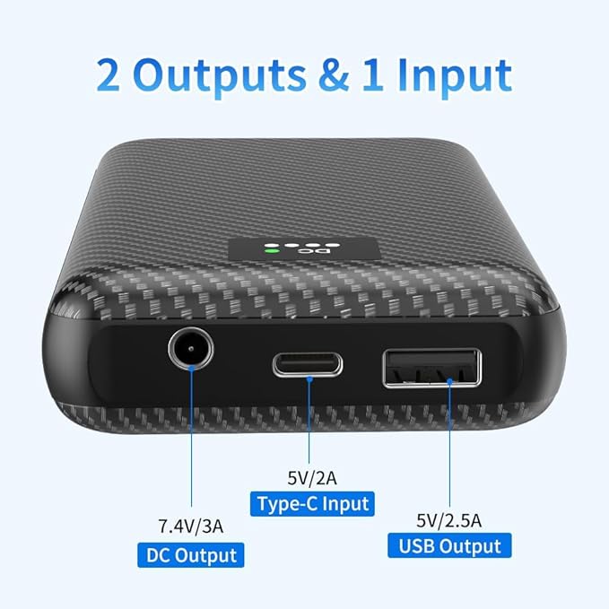 30000mAh Heated Vest Battery Pack 7.4V Heating Vest Battery Bank Power Bank with LED Display DC/USB//Type-C Portable Chargers for Heated Jacket Coat Warming Clothing(Black Grey)