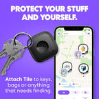 Tile by Life360 Starter Pack - Bluetooth Trackers and Item Finders for Keys, Wallets & More. Both iOS and Android Compatible. Phone Finder. 2-Pack (Black Mate/Slim)