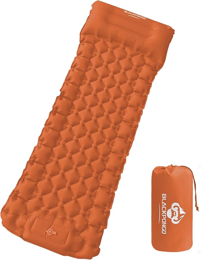 Camping Sleeping Pad, Ultralight Camping Mat with Pillow Built-in Foot Pump Inflatable Sleeping Pads Compact for Camping Backpacking Hiking Traveling Tent