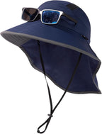 TOP-EX M/L/XL/XXL Unisex Mens Sun Hat with Neck Flap Sunglass Lock UPF 50 Wide Brim Fishing Hats Waterproof & Packable