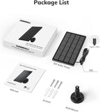 ZUMIMALL 3W Solar Panel for Outdoor Camera Wireless Camera,X2/X1/F5, IP66 Waterproof Solar Panel with 10Ft Type C Charge Cable, Power Supply for Security Camera（Type C Port）