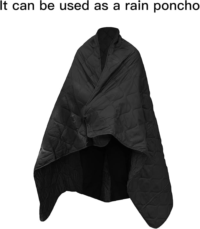 LOOGU Camo Blanket Waterproof Insulation Poncho Liner for Outdoor Camping, Hiking, Hunting, Survival, Backpacking, Picnicking