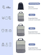 ECOHUB 6 Set Compression Packing Cubes, Lightweight Cruise Ship Vacation Travel Essentials, Durable Travel Accessories for Suitcase Luggage Organizer Bags Set with YKK Zippers Shoe Bag, Dark Blue