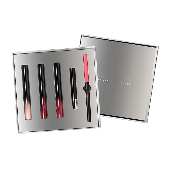 Long-Lasting Lip Makeup Set | 5-Piece Hydrating Kit for Women with Lipstick, LipGloss, Lip Liner | Daily Essential Set B One Size