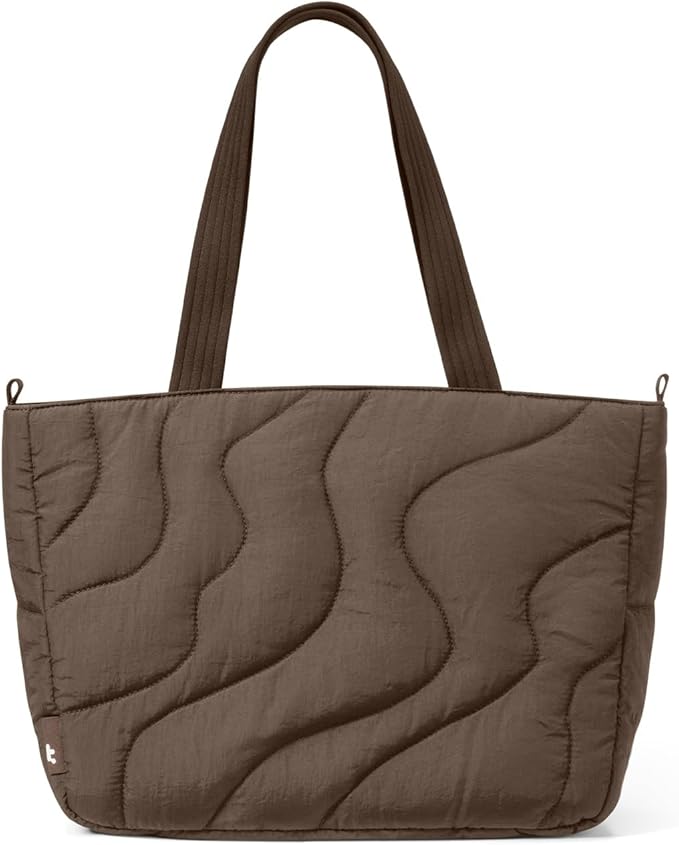 tomtoc 14-inch Puffy Laptop Tote Bag for Women 10L, Lightweight Puffer Work Tote with Padded Device Compartment for 13/14-inch MacBook Laptop, Organized Work Bag for Office, Business, Daily Essentials
