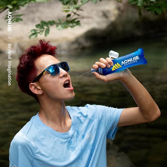 AONIJIE 2Pack of Soft Soft Folding Hydration Bottle Water Collapsible Flask BPA-Free Bottles (SD-250ml Bottles)