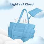 TOPDesign Puffer Tote Bag for Women, Lightweight Puffy Handbag with Compartments, Quilted Shoulder Bag for Work, Travel, Gym