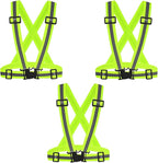 3Pcs Reflective Running Vest, Adjustable Elastic Straps Lightweight 360°High Visibility for Outdoor Walking, Jogging