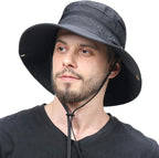 CAMOLAND Mens Fishing Hat Wide Large Brim Sun Hat with Outdoor UV Protection