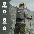 Maelstrom Hydration Hiking Backpack with 2L/3L Water Bladder, High Flow Bite Valve Camping Daypack Lightweight