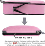 BAGAIL 4 Set/6 Set/8 Set Compression Packing Cubes Travel Accessories Expandable Packing Organizers (Cloth Pattern, 4-Pink)