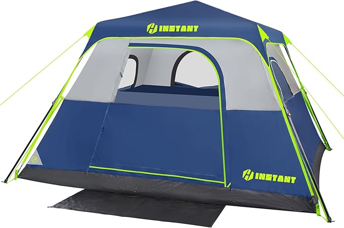 4/6/8 Person Instant Tent, Waterproof Pop Up Tents for Camping with Rainfly, 60 Seconds Easy Setup, Automatic Cabin Tent for Family Camping with Expandable Carry Bag & Upgraded Ventilation