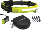 Liteband PRO Bundle 1500 Lumens LED Headlamp Rechargeable Battery Powered, Bright Tactical Head Lamp Flashlight Hard Hat Light, Mechanic Lamps, Camping, Running, Best Rated For Forehead, Yellow