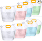 Tessco 8 Pcs 1.3 Gallon Collapsible Water Storage Bags, Clear Plastic, 1.0 Pounds