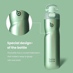 BOTTLE BOTTLE Insulated Water Bottle 24 oz with Handle and Flip Tops Lids Stainless Steel Water Bottle Push Button Lid Leak proof Portable for Running Travel Sports Hiking green