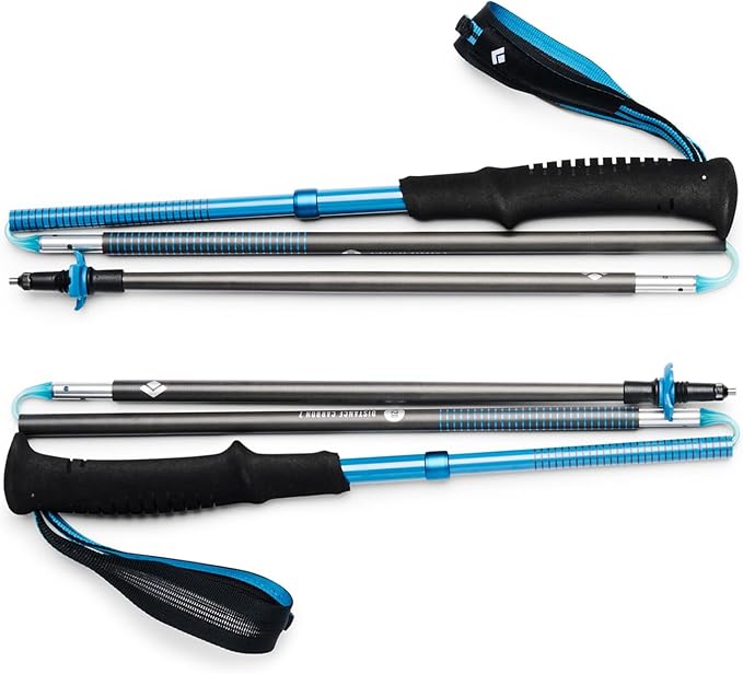 BLACK DIAMOND Distance Carbon Z Trekking and Running Poles, Pair of Foldable, Ultra Lightweight, Fixed Length Carbon Fiber Hiking Poles