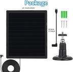 Solar Panel Charger for Ring Camera, Compatible with Ri ng Stick Up Cam, Stick Up Cam Pro, Ring Spotlight Cam Plus/Pro, 6W5V 13ft Charging Cable (Black-1Pack)