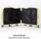Ride-on Luggage for Kids, Children's Trolly Case with 6-Spinner Wheels & Retractable Cup Holder, Suitcase Stroller, Hardshell Carry On Suitcase(White,22in)