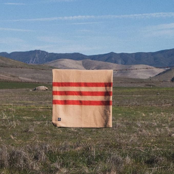 Arcturus Rainier Wool Blanket - 4.5lbs Warm, Heavy, Washable, Large | Great for Camping, Outdoors, Survival & Emergency Kits (Dry Falls)