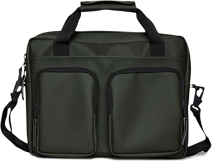 RAINS Texel Tech Bag - Green Waterproof Water Resistant Water Repellent Laptop Bag Unisex Commuter Travel Case 15" Computer Sleeve Tech Organizer - 2 Year Warranty