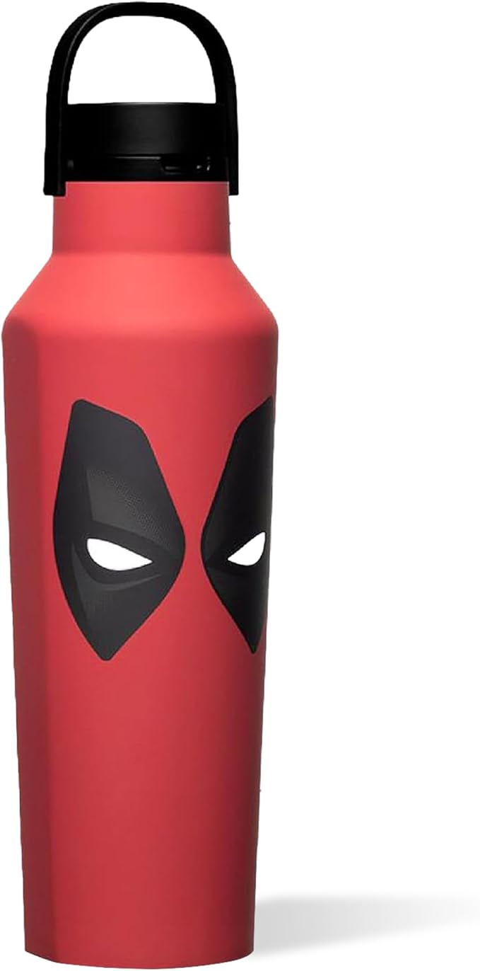 Corkcicle Sport Canteen - Keeps Beverages Cold 25 Hours - Triple Insulated Stainless Steel - Screw-On Lid - Reusable Bottle - Summer Drinkware Gift - Keeps Drinks Ice Cold - 20 oz - Deadpool