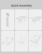 ONEFOREST Camping Table with 2 Camping Chairs and Picnic Blanket, Blanket Tote to Organize Table and Chairs for Outdoor Hiking Picnics BBQ Cooking