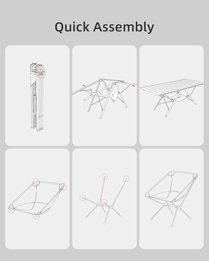 ONEFOREST Camping Table and 2 Camping Chairs, Portable Camping Set, Lightweight Carry Table and Chair for Outdoor Hiking Picnics BBQ Cooking