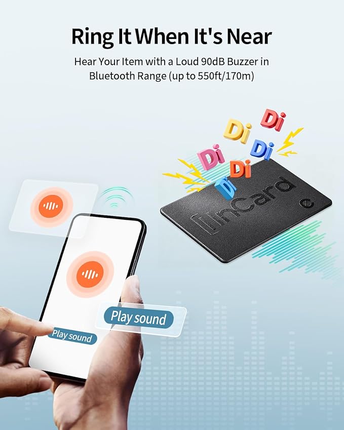 Wallet Tracker for iOS & Android, 5-Year Battery Life, IP68 Waterproof, Ultra-Slim Design, Works with Apple Find My and Google Find Hub, Smart Card Locator for Passport, Keys, Bags