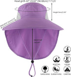 Home Prefer Outdoor UPF50+ Sun Hat Wide Brim Mesh Fishing Hat with Neck Flap