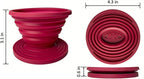 2 Pieces Attsky Collapsible Pour Over Coffee Dripper for Camp Coffee, Reusable Silicone Coffee Filter Holder for Camping Red