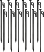 12 Pack Tent Stakes Heavy Duty Metal Tent Pegs for Camping Steel Tent Stakes 12 inch Unbreakable and Inflexible