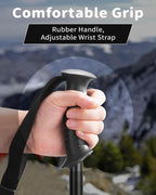 AISUNOURDOOR Lightweight Adjustable Trekking Poles, Aluminum Collapsible Travel Hiking or Walking Sticks for Women Children, with One Disposable Raincoat