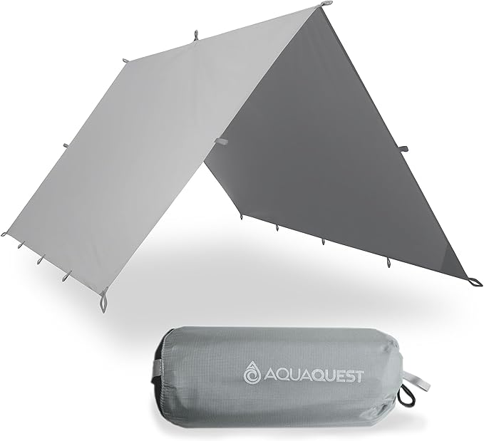 AquaQuest Guide Tarp – Ultralight Waterproof (5,000 mm) Seam-Taped 40D Ripstop Rain Fly for Backpacking, Stealth Camping & Thru-Hiking
