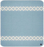 Thick Alpaca Wool Blanket Heavyweight Camping Outdoors Indoors Soft Peru Queen Size Stripes Design (Soft Blue - Ivory, Queen Size)