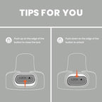 BOTTLE BOTTLE Insulated Water Bottle 24 oz with Handle and Flip Tops Lids Stainless Steel Water Bottle Push Button Lid Leak proof Portable for Running Travel Sports Hiking gray