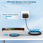 Magnetic Wireless Charger for iPhone 16, 2Pack 10FT 15W Fast Mag-Safe Charger, Wireless Charging Pad with USB C Fast Charging Block for iPhone 16 Pro Max/15/14/13/12/Plus/Pro/Pro Max,AirPods 3/2/Pro 2