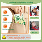 Motion Sickness Patches - Sea Sickness Patches for Cruise, Seasickness Patch Non Drowsy Behind Ear for Car, Sea, Air Sickness, Travel Essentials for Adults and Kids. 12 Count