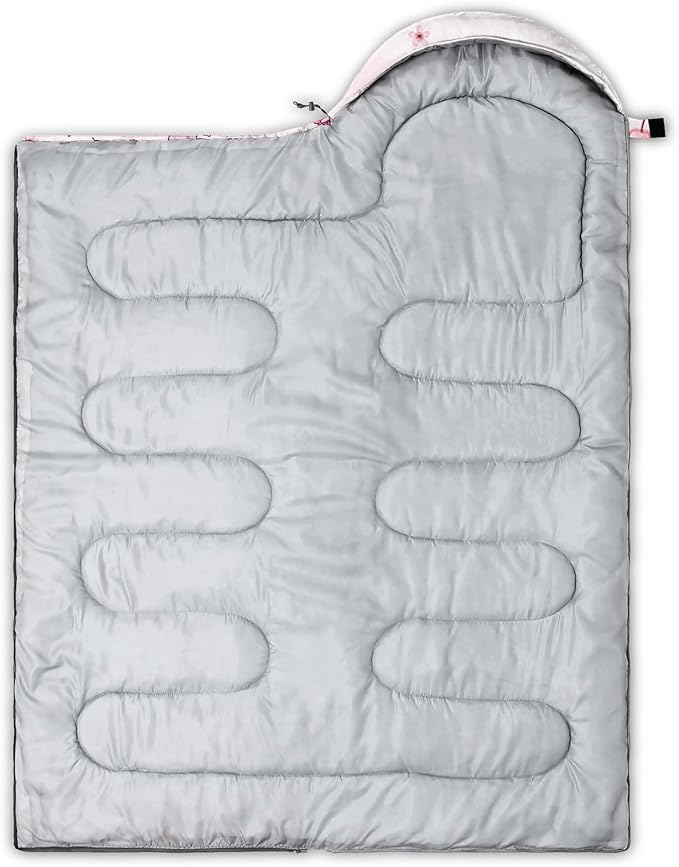 QOOMO Camping Sleeping Bags,3 Season Warm & Cool Weather,Lightweight,Waterproof Sleeping Bags for Adults & Kids,Traveling,and Outdoors,Camping Gear Equipment