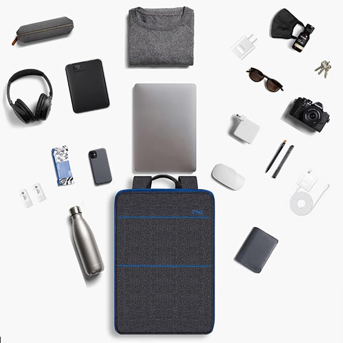 ZINZ Slim & Expandable Laptop Backpack Water Resistant Backpack Travel Backpack Compatible with MacBook Air/Pro/Neo 13-14 inch, XPS 13/14, Surface 13.5" and Most 13-14 Notebooks，B01BL01