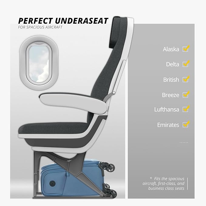 Verage Underseat Carry On Luggage with Spinner Wheels (Coast Blue, 14.5-Inch Plus Underseat Pro)