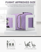 LOVEVOOK Laptop Backpack Purse for Women, Work Travel Computer Bags, College School Backpack for Student Girl, Quilted Casual Daypack with USB Port, Fit 15.6 Inch Laptop, Purple