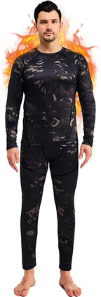 romision Thermal Underwear for Men Long Johns Fleece Lined Hunting Gear Bottom Top Set Base Layer for Cold Weather Gift