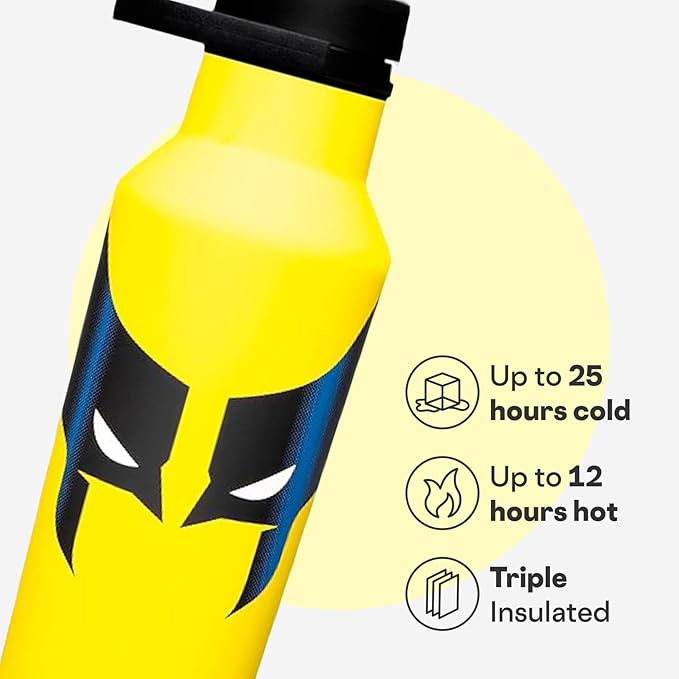 Corkcicle Sport Canteen - Keeps Beverages Cold 25 Hours - Triple Insulated Stainless Steel - Screw-On Lid - Reusable Bottle - Summer Drinkware Gift - Keeps Drinks Ice Cold - 20 oz - Wolverine