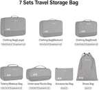 Compression Packing Cubes (Pack of 7), Expandable Luggage Organizer Bags, Hanke Packing Cubes for Travel, Double Zipper Durable Travel Packing Organizers for Suitcase Backpack and Carry-On