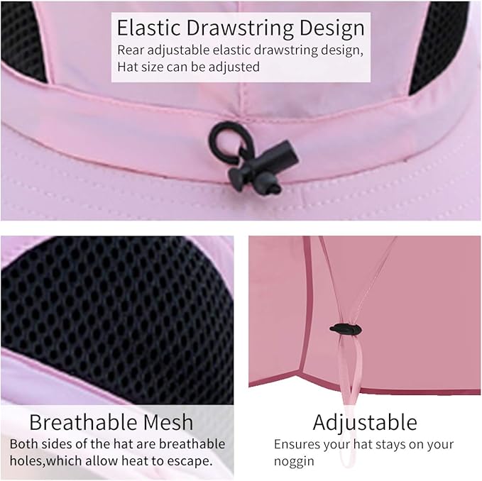 Sun Blocker Hats Outdoor Sun Protection Fishing Cap with Neck Flap Large Brim Outdoor Hat