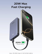 UGREEN Power Bank 10,000mAh 22.5W, Compact Portable Charger USB-C PD3.0 Travel Fast Charging Battery Pack with Digital Display for iPhone 17/16/15/14/13/12 Pro Max, Galaxy S25/S24 Ultra