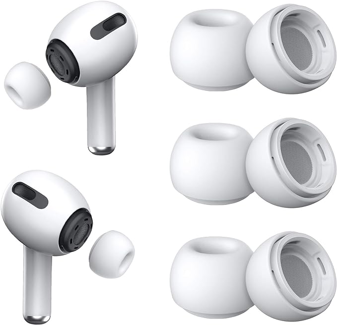[3 Pairs] Replacement Ear Tips for Airpods Pro and Airpods Pro 2nd Generation with Noise Reduction Hole, Silicone Ear Tips for Airpods Pro with Portable Storage Box and Fit in The Charging Case(Small)