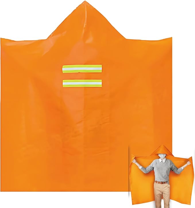 MDH Upgrade Fireproof Emergency Escape Cape -Fireproof Cloak Fiberglass & Silicone Coated Cloth - Flame Retardant Blanket for Household, Office Home- CE-Certified Fire Safety Gear (Adult: 71*67inches)